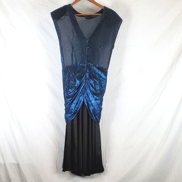Vintage 80s TJuniors Iridescent Midi Dress - Picture 5 of 8